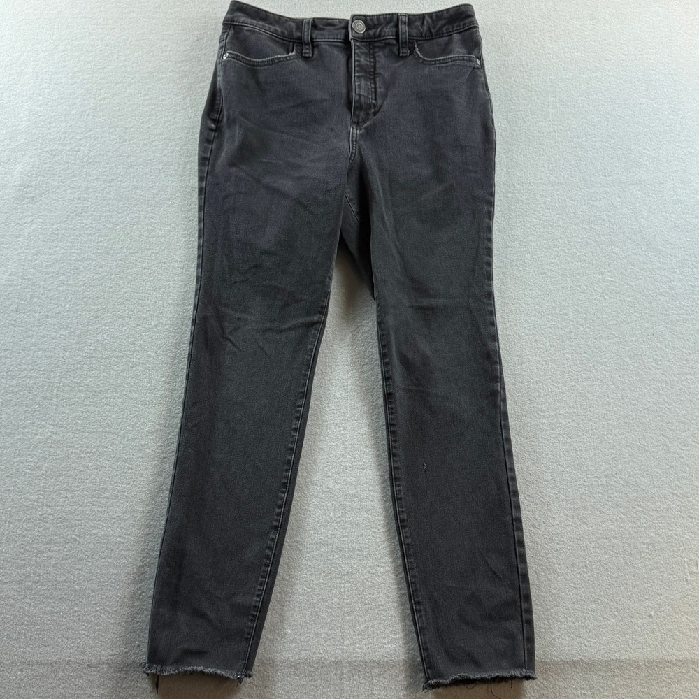 LC Lauren Conrad Jeans Women 8 Gray Super High Rise Super Skinny Raw Hem 28x26